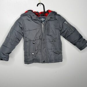 Osh Kosh B’gosh puffer winter jacket 4T gray hood